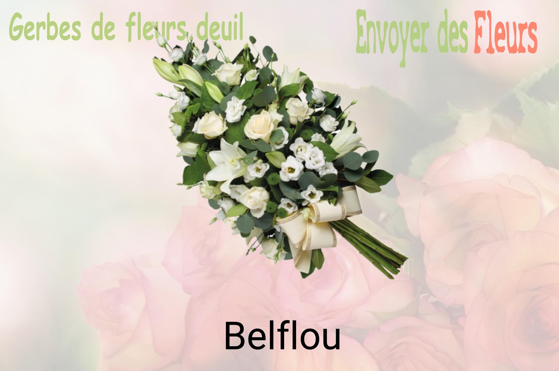 Gerbe de fleurs de deuil livrée à Belflou